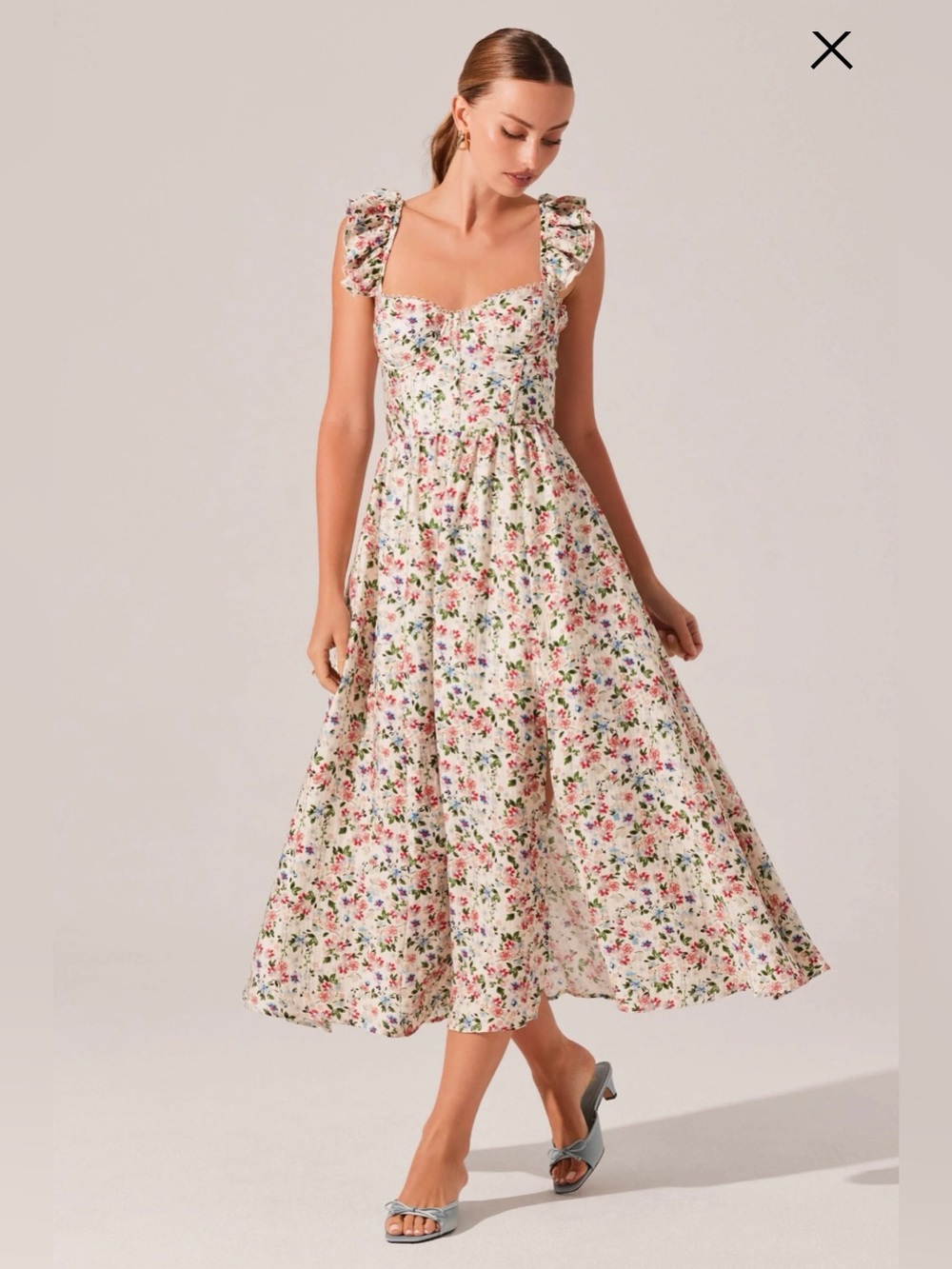 ASTR The Label Wedelia Floral Bustier Midi Dress XL NWT Corset Lace-Up Back - Picture 13 of 16